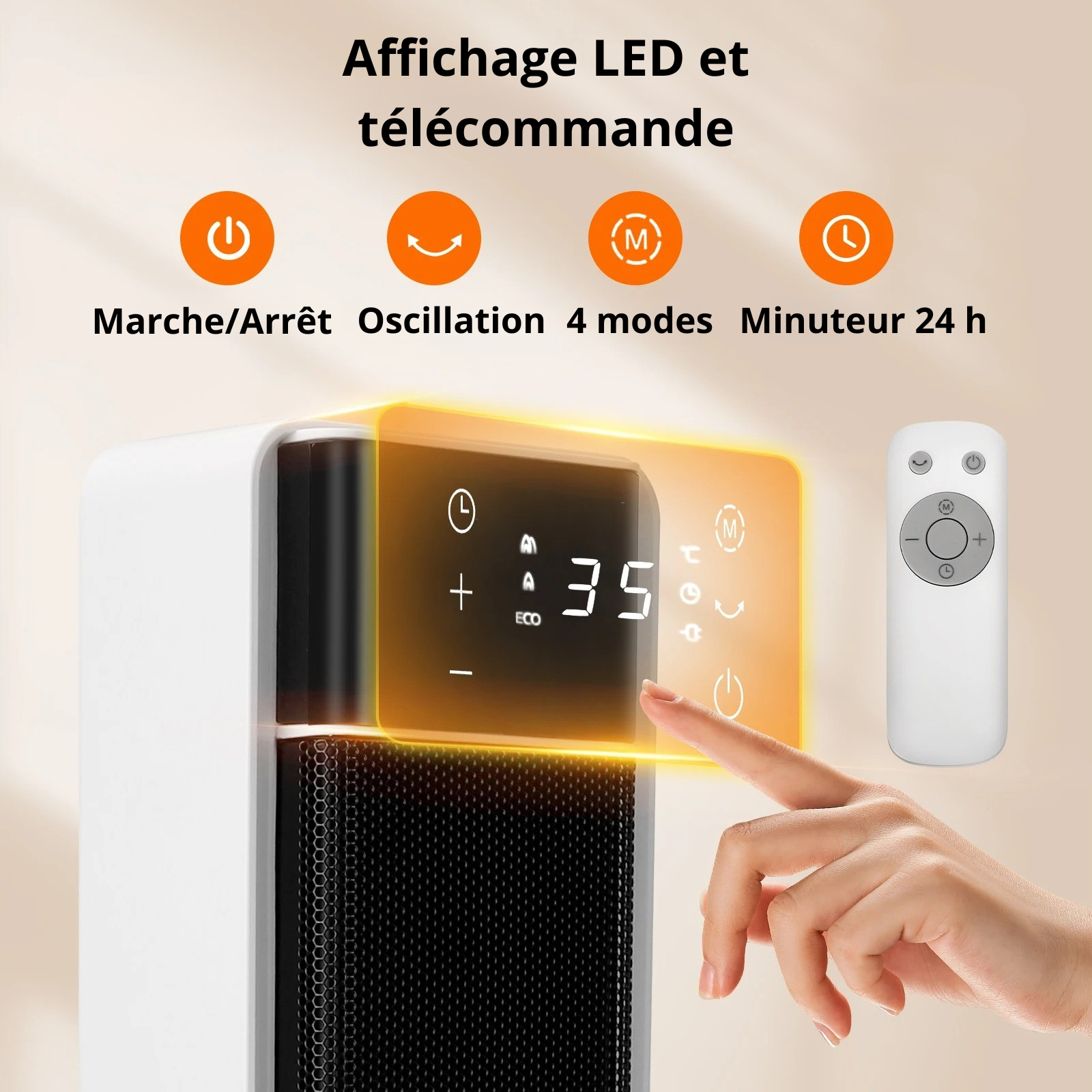 Radiateur Soufflant Économique – Confort, Chaleur Rapide et Télécommande