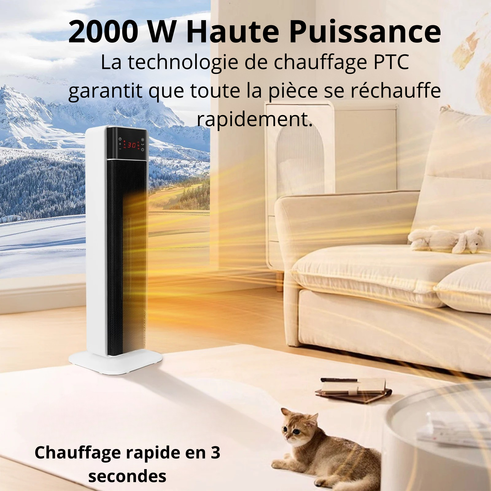 Radiateur Soufflant Économique – Confort, Chaleur Rapide et Télécommande