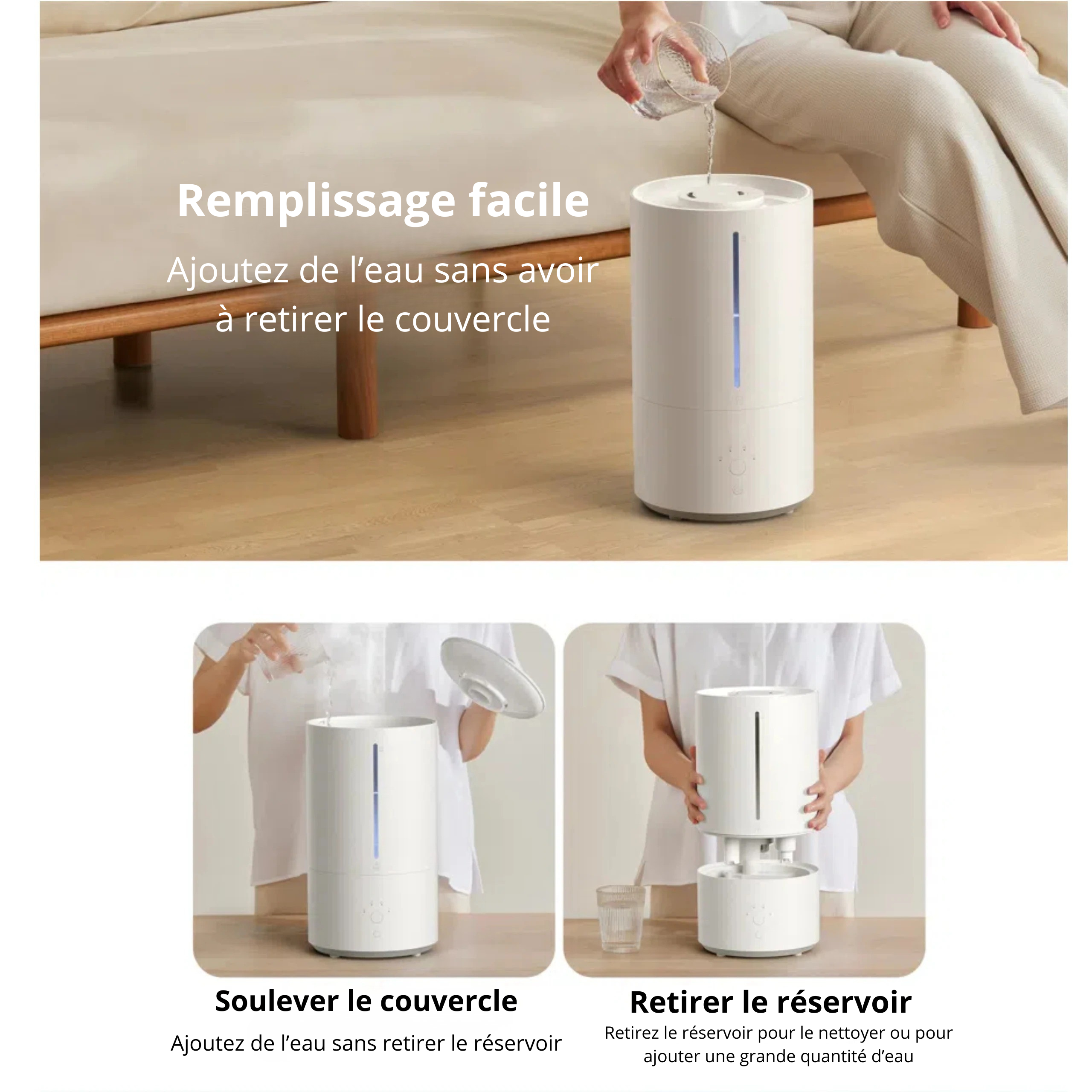 Humidificateur d’Air 4L – Grand Débit, Silencieux et Aromatique